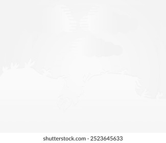 Smooth white background floral ornament style as if the scene has clouds on it. Gray-white color gradation, transparent black shadow.