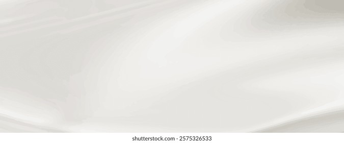 Smooth white background with a silky texture. The background is elegant and soft, featuring a flowing white color throughout the background. Smooth elegant silk fabric texture background vector