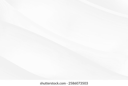 Smooth white diagonal waves create a flowing abstract background, ideal for modern and minimalist designs.