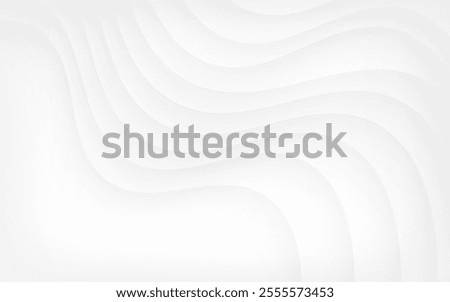 Smooth white flowing waves create a subtle and elegant abstract background design.