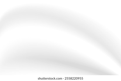 A smooth white gradient background features subtle curves and soft shadows, minimalist design.