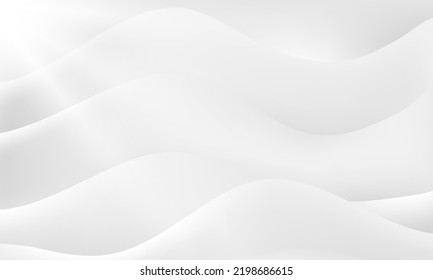 Smooth white wave background. Background gray