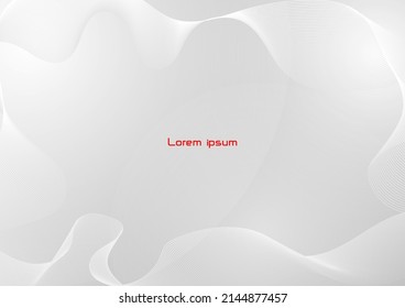 Smooth white wave with solft light background,modern abtract template