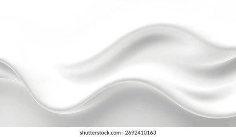 Ondas brancas suaves, Design de onda mínima, Fluxo branco elegante, Fundo de curva fluindo, Branco claro abstrato, Papel de parede gradiente branco, Design de padrão ondulado, Fundo abstrato limpo, Textura de onda suave