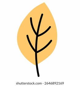 Smooth yellow leaf with minimalist black veins, clean and bright.