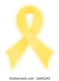 Smooth, yellow satin awareness ribbon for support of our troops