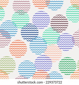 Smooth Zig Zag Seamless Pattern in Little Circles