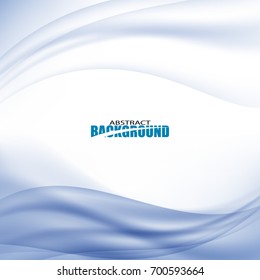 Smooth,blue,abstract water wave.Vector background waves