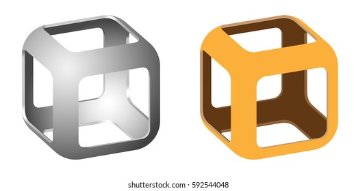 smoothed 3D cube with openings