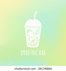 Smoothie Bar. Cup To Go With Fruits