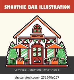 Ilustración vectorial dibujada a mano de la barra del batido