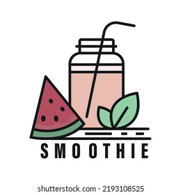 Smoothie Bar, vector drawing illustration. Vector illustration for healthy drink menu.
