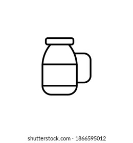 Smoothie, beverage juice icon, symbol in flat black line style, isolated on white background