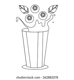 Smoothie blackberry in style monoline. Vector illustration