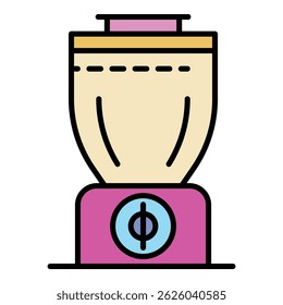 Smoothie blender icon. Outline smoothie blender vector icon color flat isolated