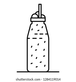 Smoothie bottle icon. Outline smoothie bottle vector icon for web design isolated on white background