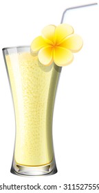 Smoothie cocktail in glass illustration