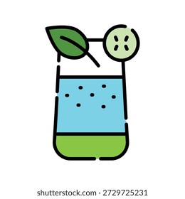 Smoothie-Farbliniensymbol. Vektorisoliertes Element. Bearbeitbarer Strich.