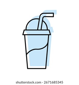 Smoothie Farbe Schatten dünn Linie Symbol , Vektor, Pixel perfekt, Illustratordatei 