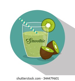 Smoothie concept and glass design, vector illustration 10 eps graphic.