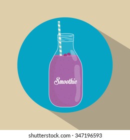 Smoothie concept and glass design, vector illustration 10 eps graphic.