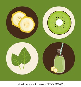 Smoothie concept with her own glass design, vector illustration 10 eps graphic.