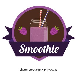 Smoothie concept with her own glass design, vector illustration 10 eps graphic.