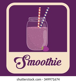 Smoothie concept with her own glass design, vector illustration 10 eps graphic.