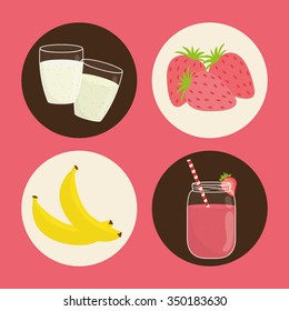 Smoothie concept with her own glass design, vector illustration 10 eps graphic.