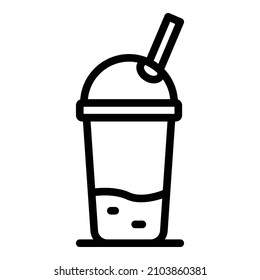 Smoothie cup icon. Outline smoothie cup vector icon for web design isolated on white background