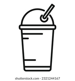 Smoothie cup icon outline vector. Fast food. Delivery snack