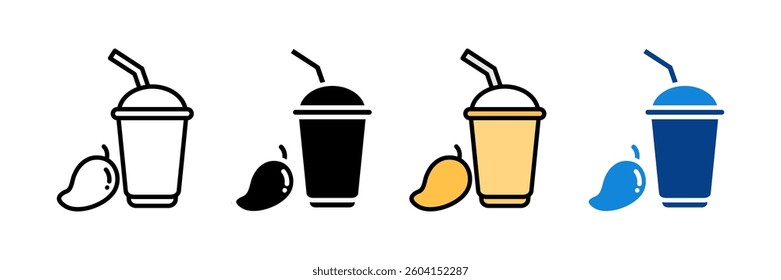 Smoothie Cup Icon Set Multiple Style Collection