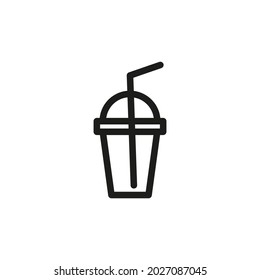 Smoothie cup icon vector on white background