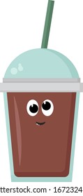 Smoothie cup, illustration, vector on white background.