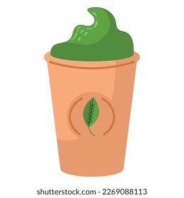 icono de la taza de smoothie matcha aislado