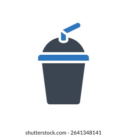 Smoothie cup with a straw icon
