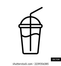 Fruit smoothies in cups.Vector illustration smoothie to go or take away.  Icon smoothie cup with cocktail drink isolated on white background. Stock  Vector