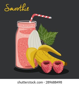 Smoothie design over black background, vector illustration