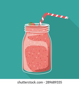 Smoothie design over blue background, vector illustration