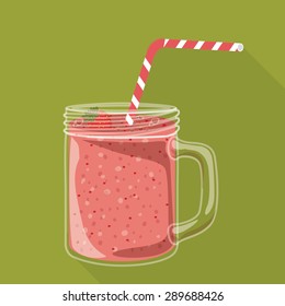 Smoothie design over green background, vector illustration
