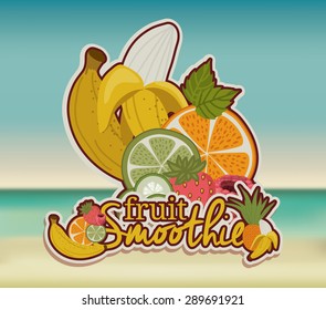 Smoothie design over landscape background, vector illustration