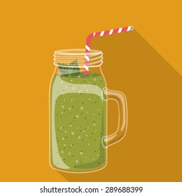 Smoothie design over orange background, vector illustration