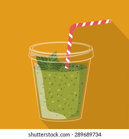 Smoothie design over orange background, vector illustration