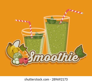 Smoothie design over orange background, vector illustration