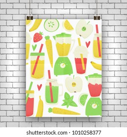 Smoothie design, vector colorful concept, detox ad