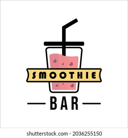 smoothie drink with bubble logo vector illustration template icon design. beverage health juice for vegan and business concept of bar or cafe