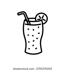 Smoothie-Getränk-Symbol, Vektor, Linienstil-Symbol