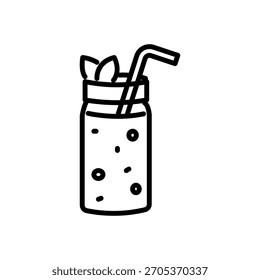 smoothie drink icon vector, line style icon