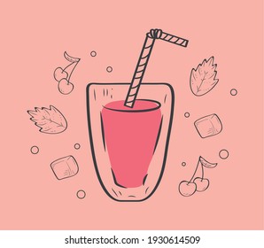 smoothie drink red and straw