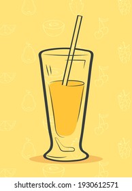smoothie drink yellow with straw